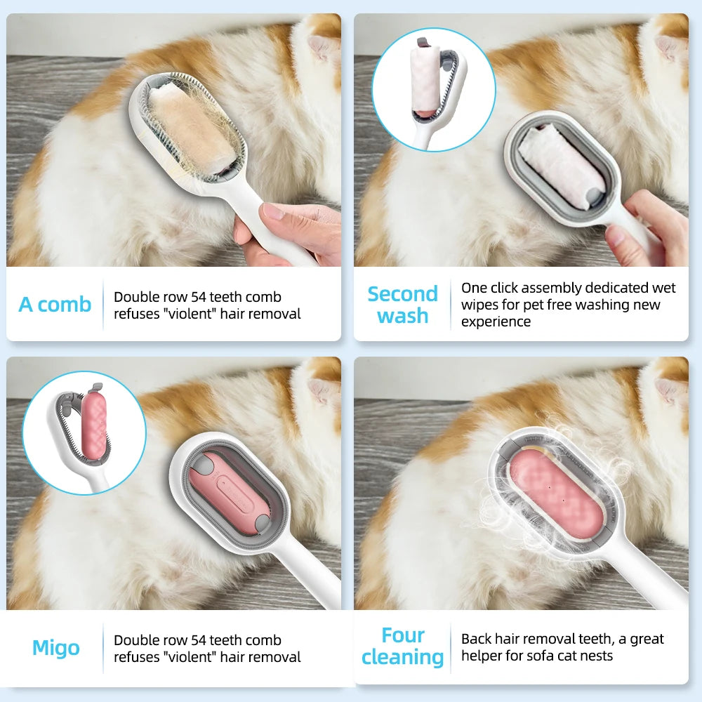 4 In 1 Pet Grooming Brush Cleaning Massage